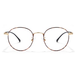 Cyxus Blue Light Blocking Glasses Women Men, Panto Style 70s Retro Looks Vintage Round Wire Eyeglasses Business Computer Use 8090