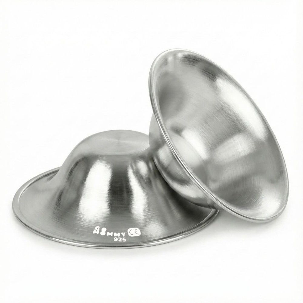 Silver Nipple Shields for Breastfeeding Newborn & A Breastfeeding Essential by Go Mommy - Silver Nursing Cups for Sore Nipple Relief, Protects & Heals Cracked Nipples