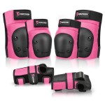 Forzueby Adult/Kids Knee Pads Elbow Pads Wrist Guards 6 in 1 Protective Gear Set for Inline Roller Skating Skateboarding Scooter BMX etc.