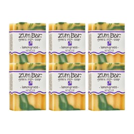 Zum Indigo Wild Goat\'s Milk Soap Bar - Bar Soap for Hands & Body Made with Essential Oils - 3 oz - Lemongrass (6 Pack)
