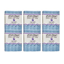 Zum Indigo Wild Goat\'s Milk Soap Bar - Bar Soap for Hands & Body Made with Essential Oils - 3 oz - Sea Salt (6 Pack)