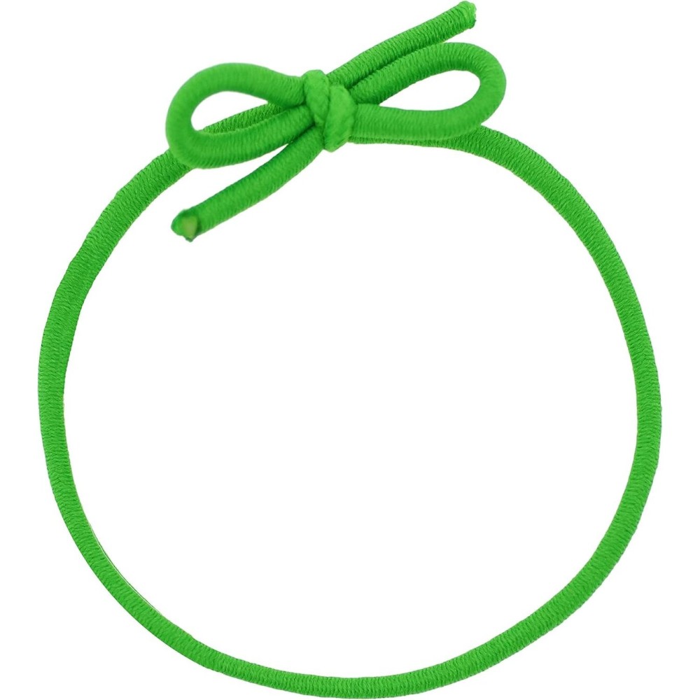 Mandala Crafts 6 Inches Pre-Tied Stretch Loops with Pre Tied Bows from Elastic Ribbon - 100 Green Elastic Bows Boxes Bows Tags Gift Elastic Wrapping Cord String