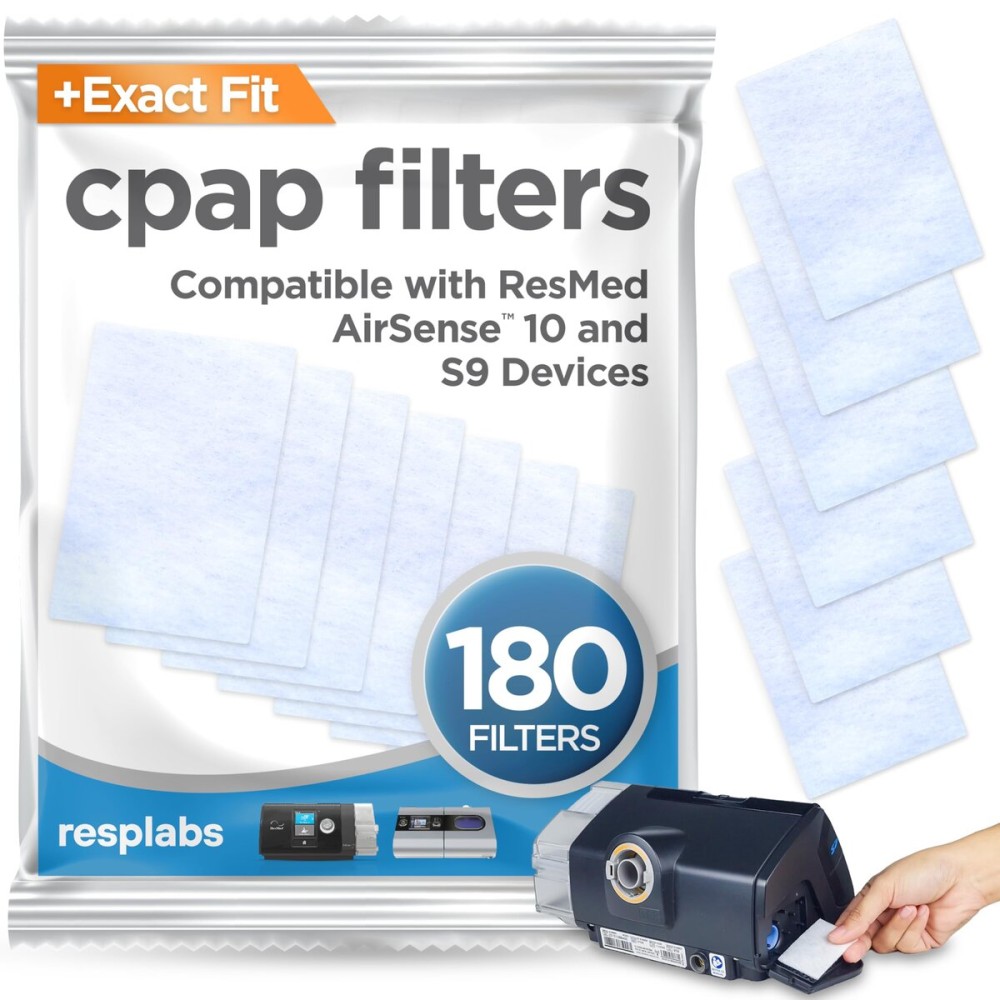 resplabs CPAP Filters Compatible with ResMed AirSense 10, AirCurve 10, S9 Machines - Standard Replacement Filter (180-Pack)