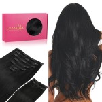 WENNALIFE Clip in Hair Extensions, 150g 24 Inch 9pcs Jet Black Remy Hair Thicker Double Weft Extensiones De Cabello Humano Con Clip Ins Straight Full Volume