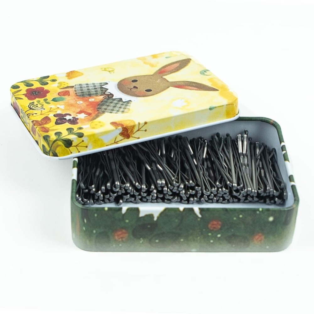Mini Bobby Pins Silver with Cute Case, 200 CT 1.38 Inch Small Hair Bobby Pins for Buns, Premium Gray Hair Pins for Kids, Girls and Women, Great for All Hair Types