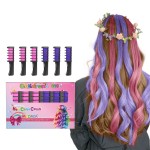 MSDADA New Hair Chalk Comb Temporary Hair Color Dye for Girls Kids with Light Color Hair, Washable Hair Chalk for Girls Age 4 5 6 7 8 9 10 Birthday Cosplay DIY, Christmas (Purple & Pink)