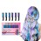 MSDADA New Hair Chalk Comb Temporary Hair Color Dye for Girls Kids with Light Color Hair, Washable Hair Chalk for Girls Age 4 5 6 7 8 9 10 Birthday Cosplay DIY, Christmas, New Year (Blue & Purple)