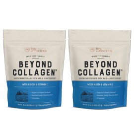 Live Conscious Beyond Collagen Multi Collagen Powder - Types I, II, III, V & X | Keto Friendly, Hydrolyzed Blend with Biotin & Vitamin C (2-Pack)