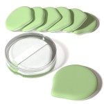 MOHOPE 8Pcs Air Cushion Makeup Puffs for Foundation with Portable Box, No Latex Blending Sponge for Liquid, Cream, Foundation and Powder, Teardrop Powder Puff, Grass