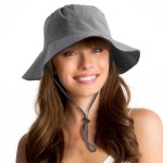 Water-Resistant Sun UPF 50+ Bucket Hat Protection Packable Brimmed Boonie for Women Men Summer Lightweight Hiking Outdoor Cap Grey