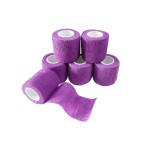 Transun Moo 6 Pack 2 x 5 Yards Self Adhesive Bandage Wrap Breathable Cohesive Vet Wrap for Pets, Elastic Self-Adherent Tape for Sports, Wrist, Ankle (Purple)