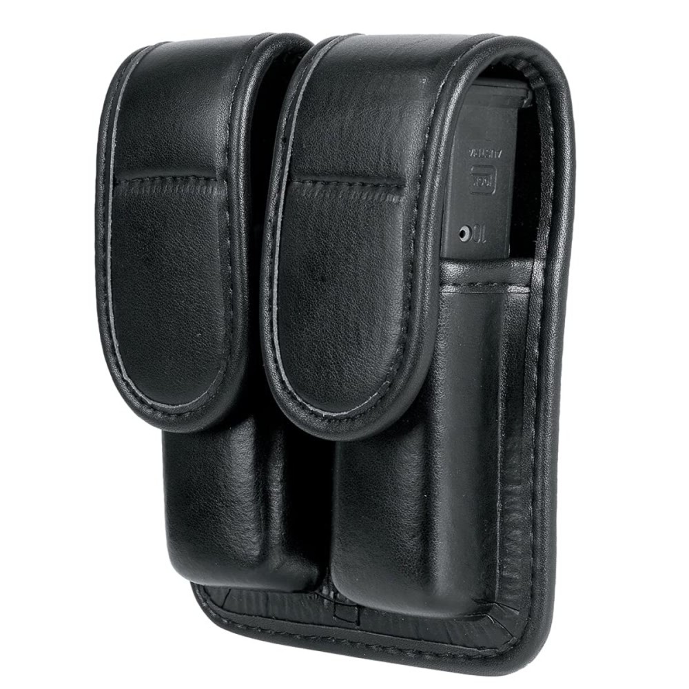 TAFTACFR Molded Double Mag Pouch Holster with Double and Single Stack Magazines .380, 9mm & 40 Cal for S&W M&P Ruger Glock Walther H&K(Black Plain)