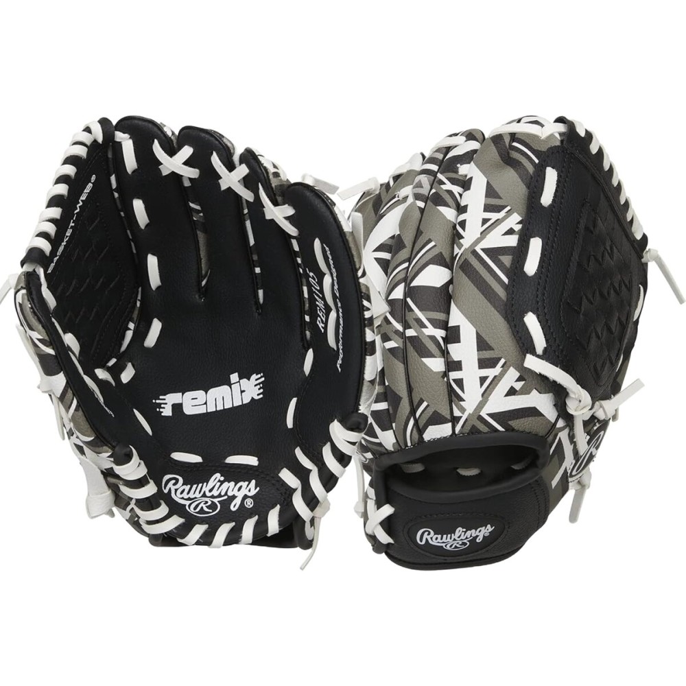 Rawlings | REMIX T-Ball & Youth Baseball Glove | Left Hand Throw | 10.5 | Black
