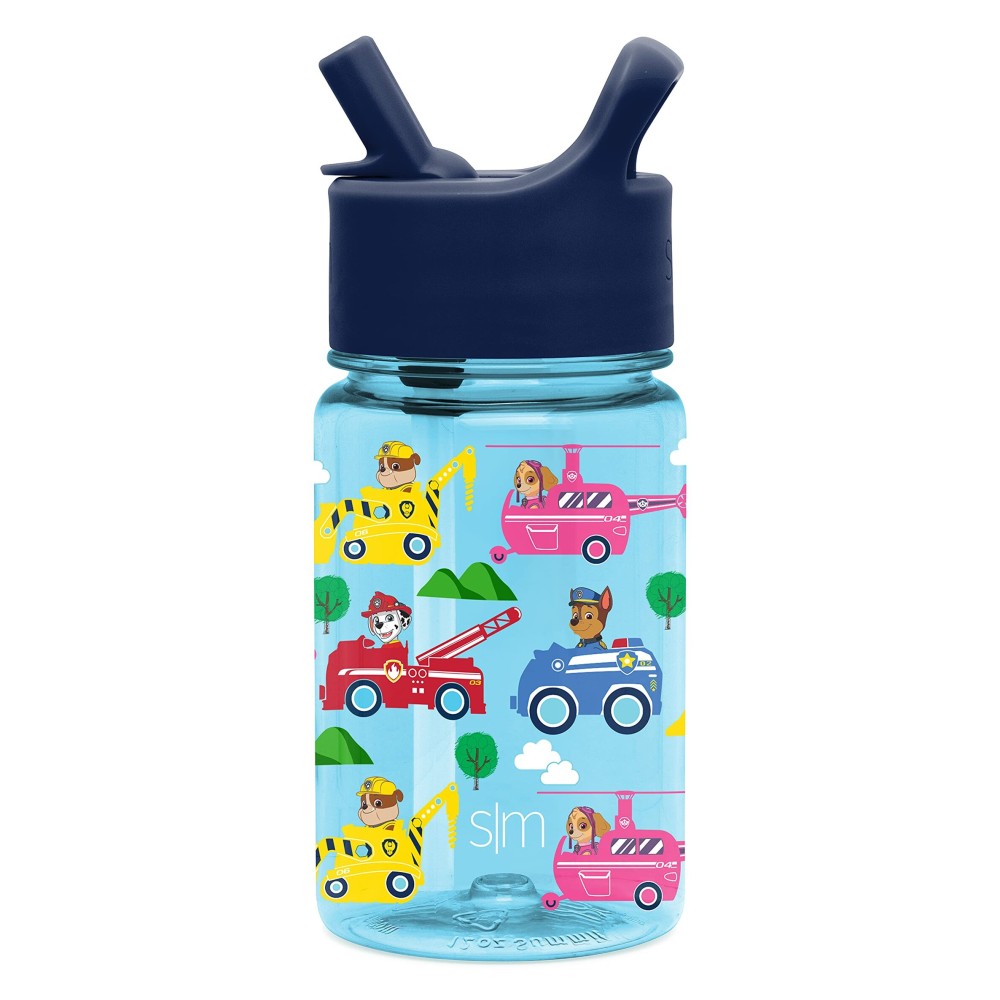 Simple Modern Nickelodeon Paw Patrol Kids Water Bottle Plastic BPA-Free Tritan Cup with Leak Proof Straw Lid | Reusable and Durable for Toddlers, Girls | Summit Collection | 12oz Paw Patrol Adventures