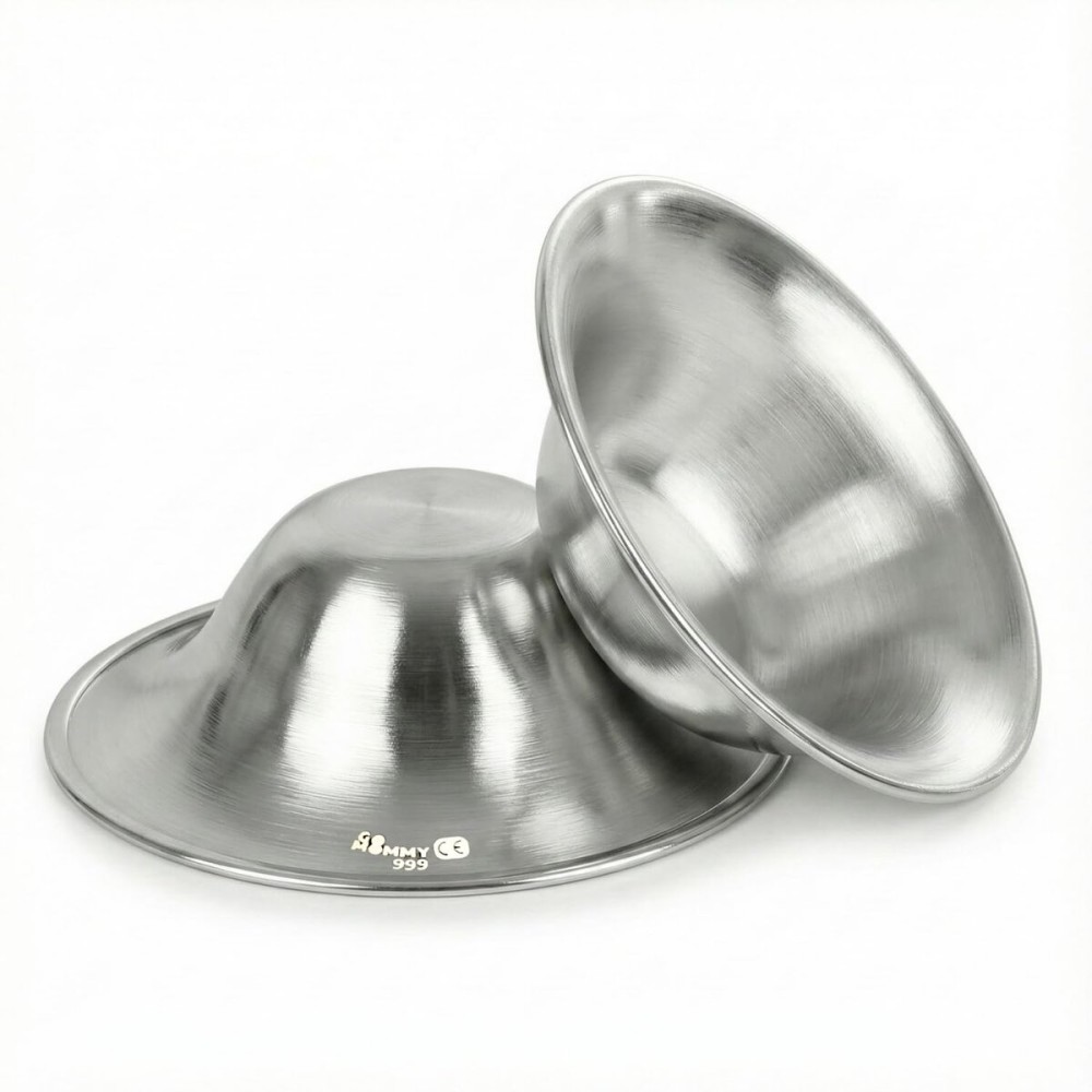 999 Pure Silver Nipple Shields for Breastfeeding Newborn & A Breastfeeding Essential by Go Mommy - Silver Nursing Cups for Sore Nipple Relief, Protects & Heals Cracked Nipples
