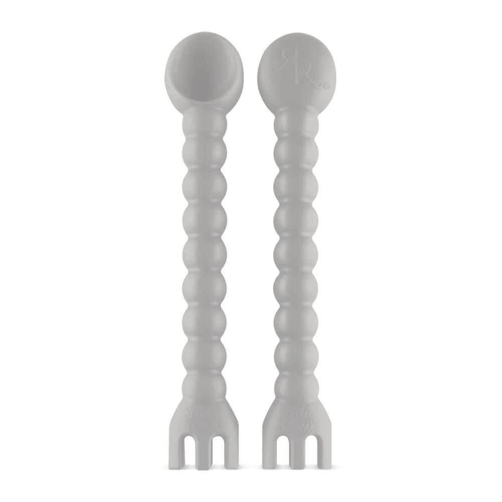 Ryan & Rose Cutie Tensils Baby Spoon and Fork [2 Pack] (Slate)