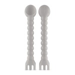 Ryan & Rose Cutie Tensils Baby Spoon and Fork [2 Pack] (Slate)