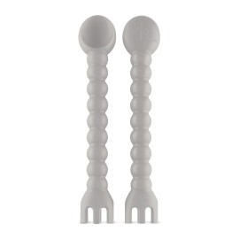 Ryan & Rose Cutie Tensils Baby Spoon and Fork [2 Pack] (Slate)