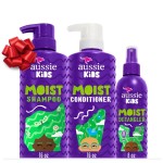 Aussie Kids Hair Care Bundle Set Including: Shampoo (16 Fl Oz), Conditioner (16 Fl Oz) & Detangler Spray (8 Fl Oz), Paraben- Freem Sulfate-Free, Dye-Free, Cruelty-Free, Tangle-Free Styling
