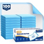 100 Count Disposable Beds Pads,23x36 Waterproof Adults Incontinence Chucks Underpads,Absorbent Leakproof Pee Pads for Kids,Elderly,Extra Large Dog Puppy Training Pad,Baby Changing Liner