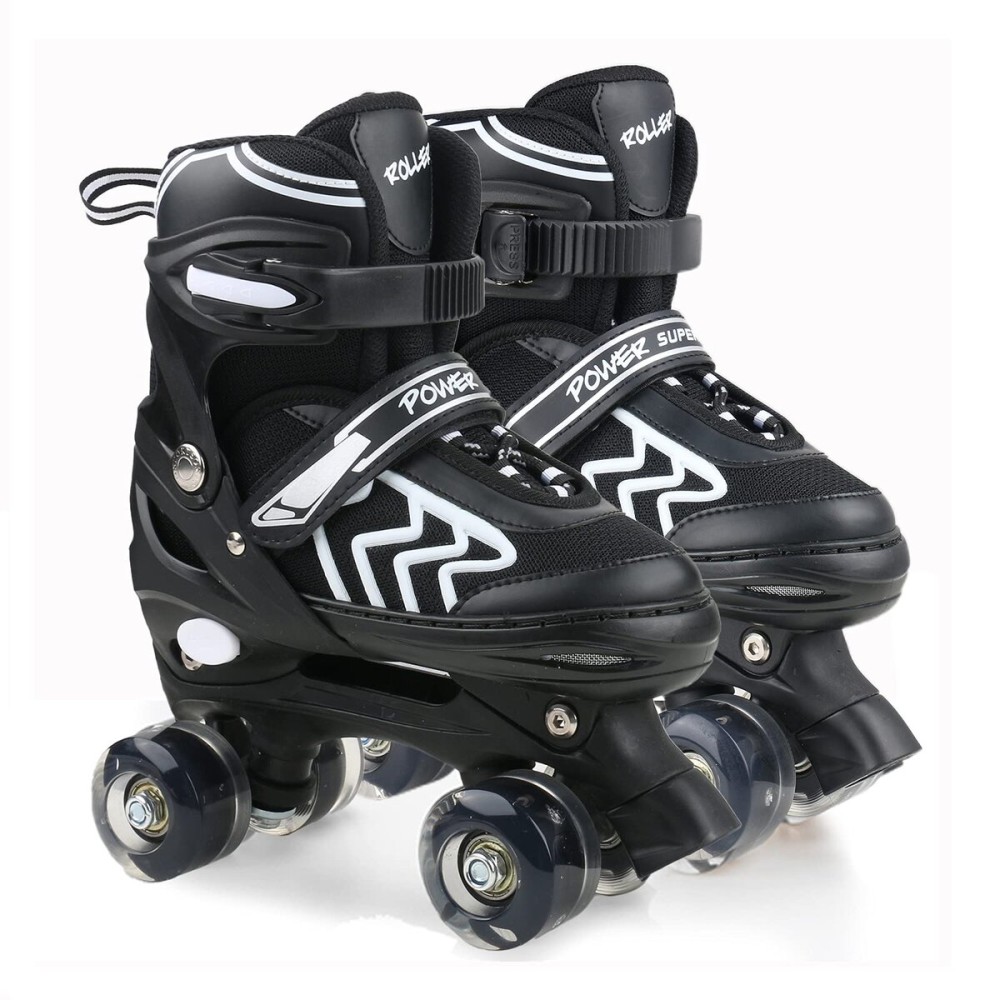 Kids Roller Skates for Boys and Girls, Women and Men, 4 Size Adjustable Adult Kids Roller Skates Outdoor Indoor, Patines para Nias Nios with Light up Wheels Small Size