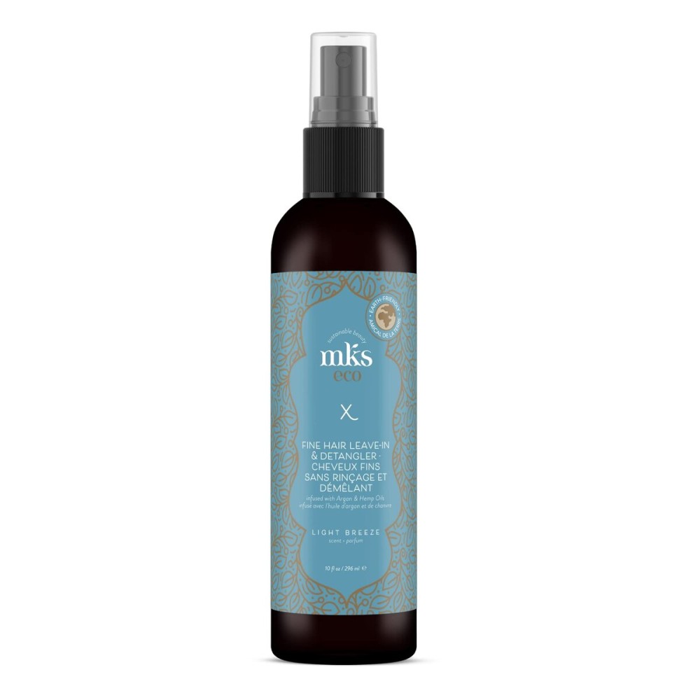 Earthly Body MKS eco X Fine Hair, Light Breeze Scent - 10 fl oz - Leave-In Treatment & Detangler for Fine Hair - Moroccan Argan Oil, Hemp Seed Oil - Vegan & Cruelty Free