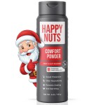 HAPPY NUTS Comfort Powder Deodorant For Men: Anti-Chafing Sweat Defense, Odor Control, Aluminum-Free, Perfect Stocking Stuffer Gift for Men\'s Private Parts 6 oz (1 Pack), Original Scent