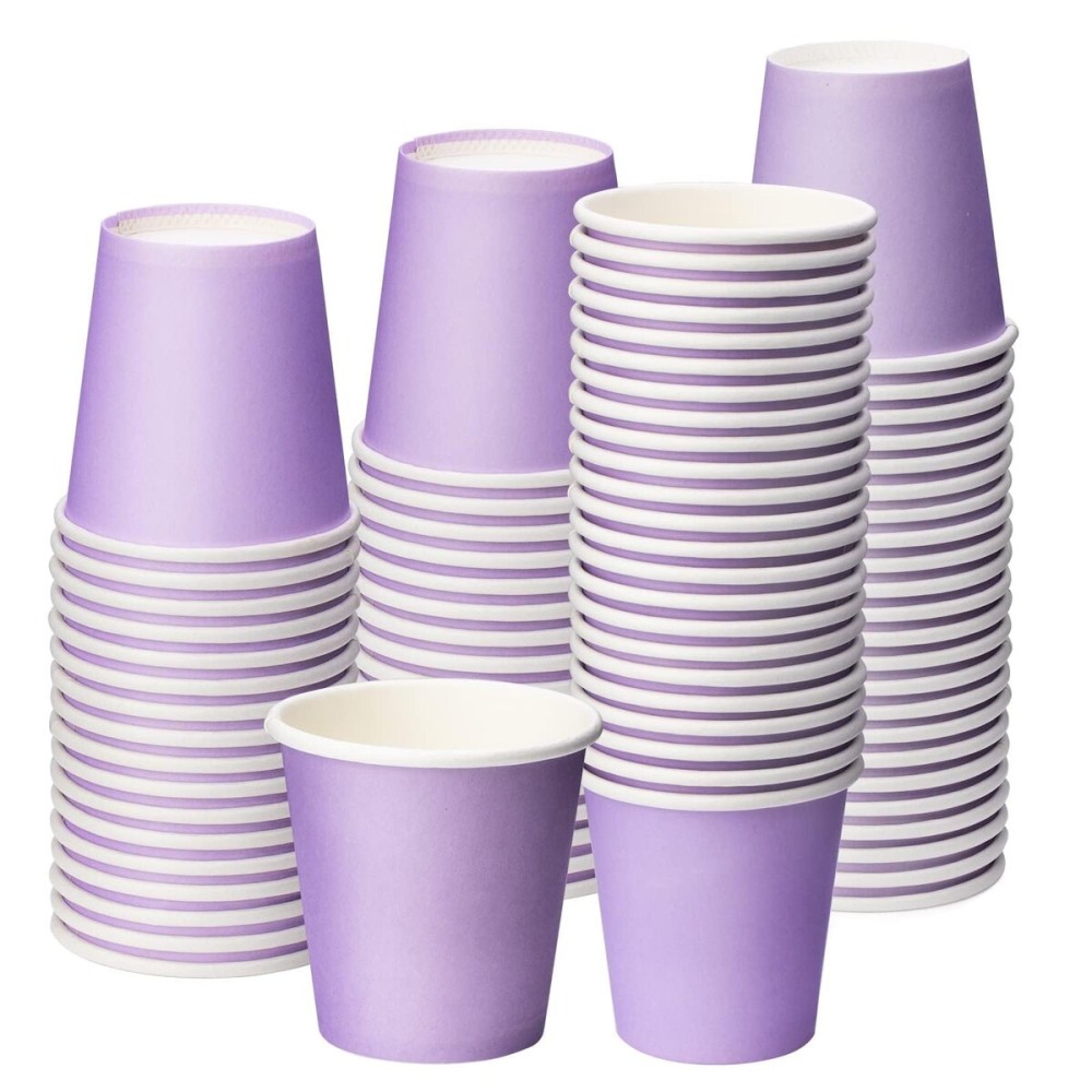 Huaiid 3 Oz 100 Packs Disposable Mouthwash Cups, Bathroom Paper Cups Espresso Cups, Purple Cup for Snack, Bathroom Espresso Perfect for Home Condos Rvs Campers