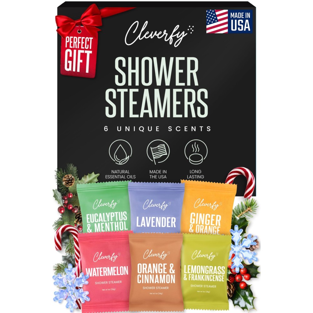 Cleverfy Lavender Shower Steamers Aromatherapy - Stocking Stuffers for Teen Girls, Women and Wife - Christmas Gifts for Teens and Women - White Elephant Gifts for Adults - 18 Tablets