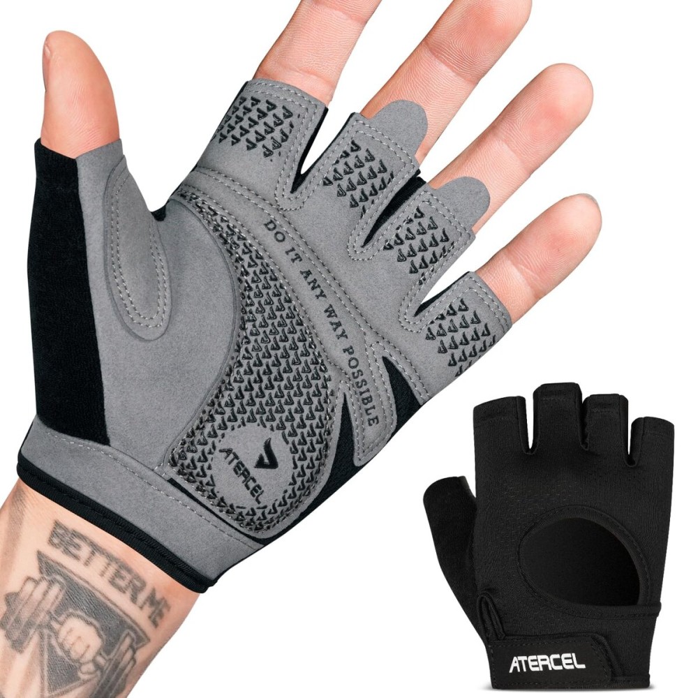 ATERCEL Weight Lifting Gloves Full Palm Protection, Workout Gloves for Gym, Cycling, Exercise, Breathable, Super Lightweight for Mens and Women(Black2, X-Large)