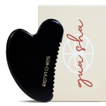 Rena Chris Gua Sha Facial Tools, Black Obsidian Guasha Tool for Acupuncture, Manual Massage Tool for Jawline Sculpting and Puffiness Reducing, Gua Sha Facial Massage Tool, Skin-Care Gift