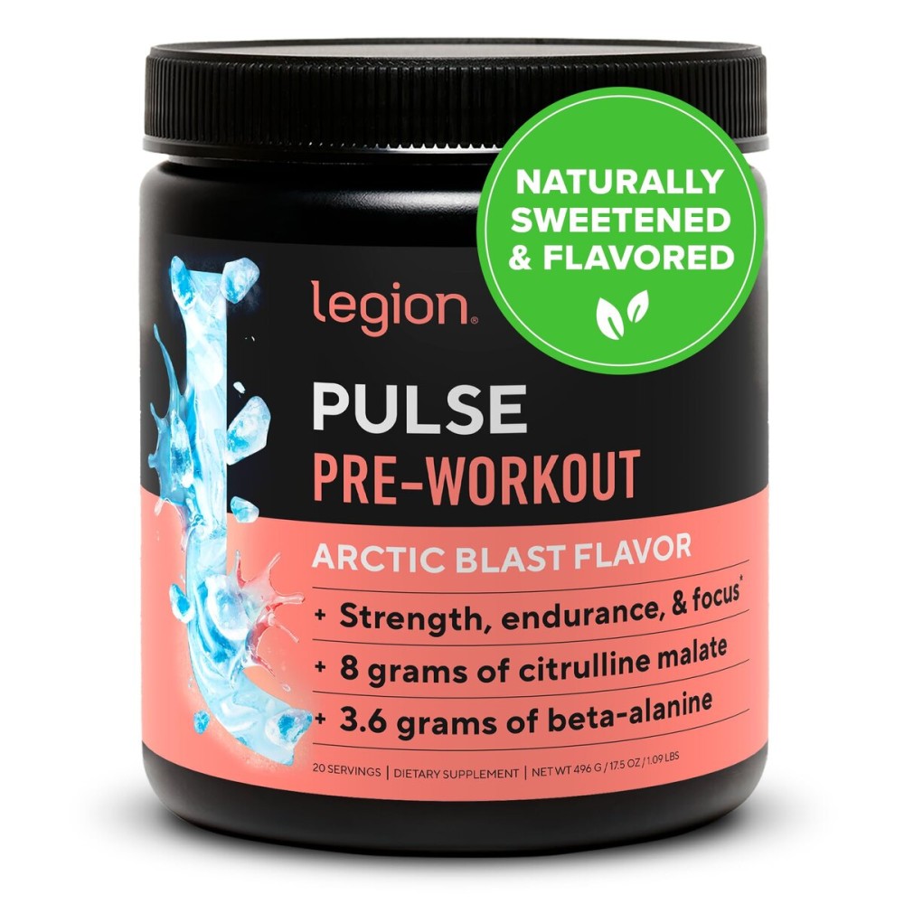 LEGION Pulse Pre Workout - All Natural Nitric Oxide Preworkout Drink to Boost Energy, Creatine Free, Naturally Sweetened, Beta Alanine, Citrulline, Alpha GPC (Arctic Blast)