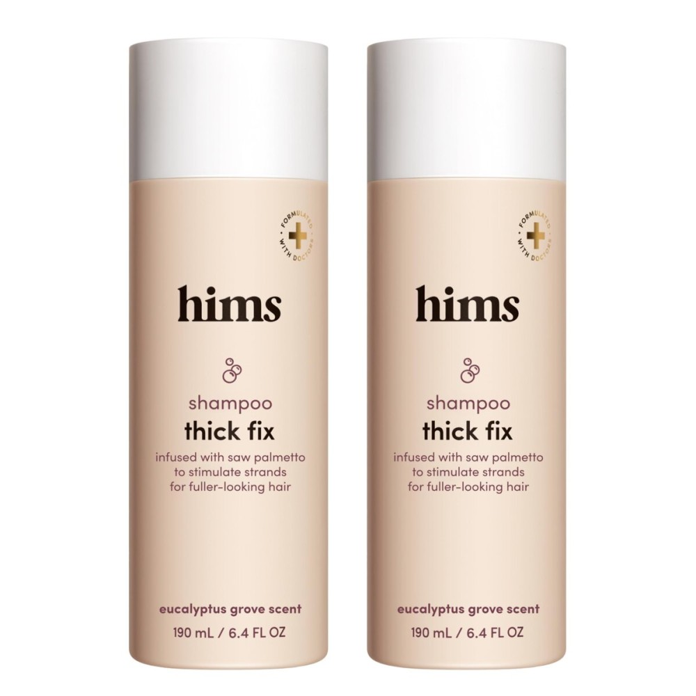 hims Thick Fix Shampoo - Saw Palmetto for Healthy Hair Growth & Thickening - Scalp Cleansing - Vegan, Sulfate-Free & Cruelty-Free - Eucalyptus Scent, 2 pack 6.4 fl oz
