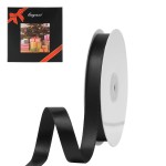LIUYAXI Black Double Face Satin Ribbon 5/8 X 50 Yards, Ribbons Perfect for Crafts, Gift Wrapping, Bow Making and More