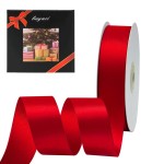 LIUYAXI Red Double Face Satin Ribbon 1 X 50 Yards, Ribbons Perfect for Crafts, Christmas Gift Wrapping, Hair Bow Making and More