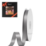 LIUYAXI Silver Double Face Satin Ribbon 1/2 X 50 Yards, Ribbons Perfect for Crafts, Gift Wrapping, Bow Making and More