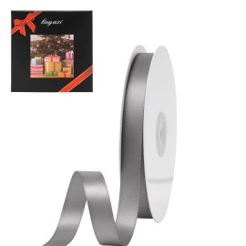 LIUYAXI Silver Double Face Satin Ribbon 1/2 X 50 Yards, Ribbons Perfect for Crafts, Gift Wrapping, Bow Making and More