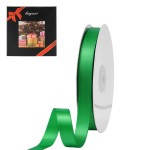 LIUYAXI Green Double Face Satin Ribbon 5/8 X 50 Yards, Fabric Ribbon Use for Gift Wrapping, Bows Bouquet,Christmas Gift Wrapping,Floral Arrangement