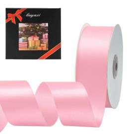 LIUYAXI Pink Double Face Satin Ribbon 1-1/2 X 50 Yards, Ribbons Perfect for Crafts, Gift Wrapping, Bow Making and More