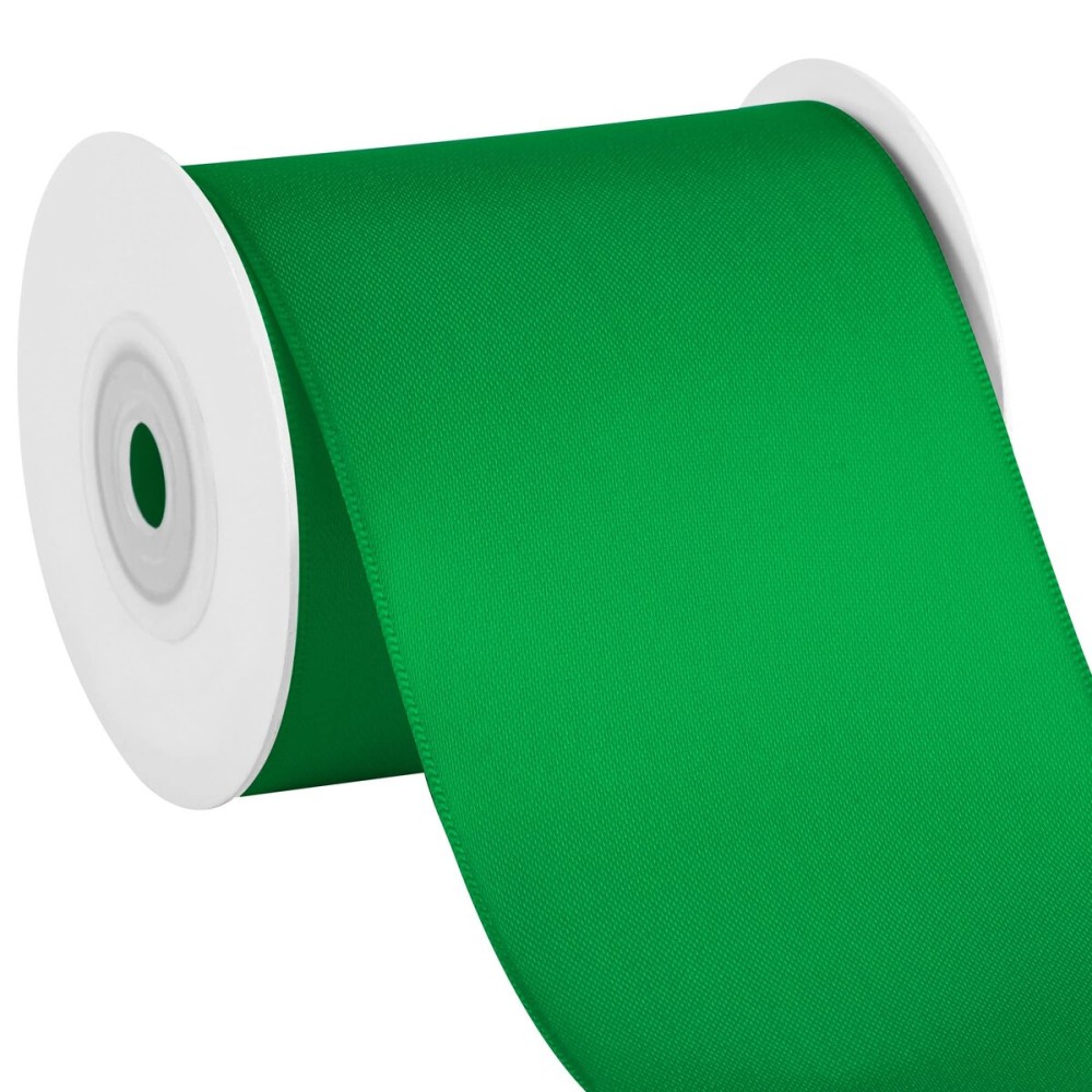 LIUYAXI Green Double Face Satin Ribbon 3 X 10 Yards, Ribbons Perfect for Crafts, Gift Wrapping, Bow Making and More