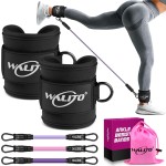 WALITO Ankle Resistance Bands with Cuffs, Ankle Bands for Working Out, Ankle Straps for Women, Exercise Bands for Legs and Butt, Booty Workout Equipment for Kickbacks Hip Fitness Training