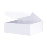 BLK&WH Magnetic Gift Box 11.5x8.1x3.8 Inches, Large White Box With Lid, Bridesmaid Proposal (Matte White)