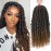 Nice One Pre-Twisted Passion Twist Hair 14 Inch, 112 Strands Short Passion Twist Crochet Hair for Women 8 Packs Ombre Brown Pre-Looped Passion Twists Braiding Synthetic Hair Extensions (14inch,T30)