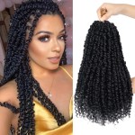 Nice One Pre-Twisted Passion Twist Hair 18 Inch, 112 Strands Long Passion Twist Crochet Hair for Women 8 Packs Pre-Looped Passion Twists Braiding Synthetic Hair Extensions (18 Inch (Pack of 8), 1B)