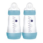 MAM Easy Start Anti-Colic Baby Bottle 9 oz, Medium Flow, Breastfeeding-Like Silicone Nipple Bottle, Reduces Colic, Gas, & Reflux, Easy-to-Clean, BPA-Free, Vented Baby Bottles for Newborns, 2+ Months
