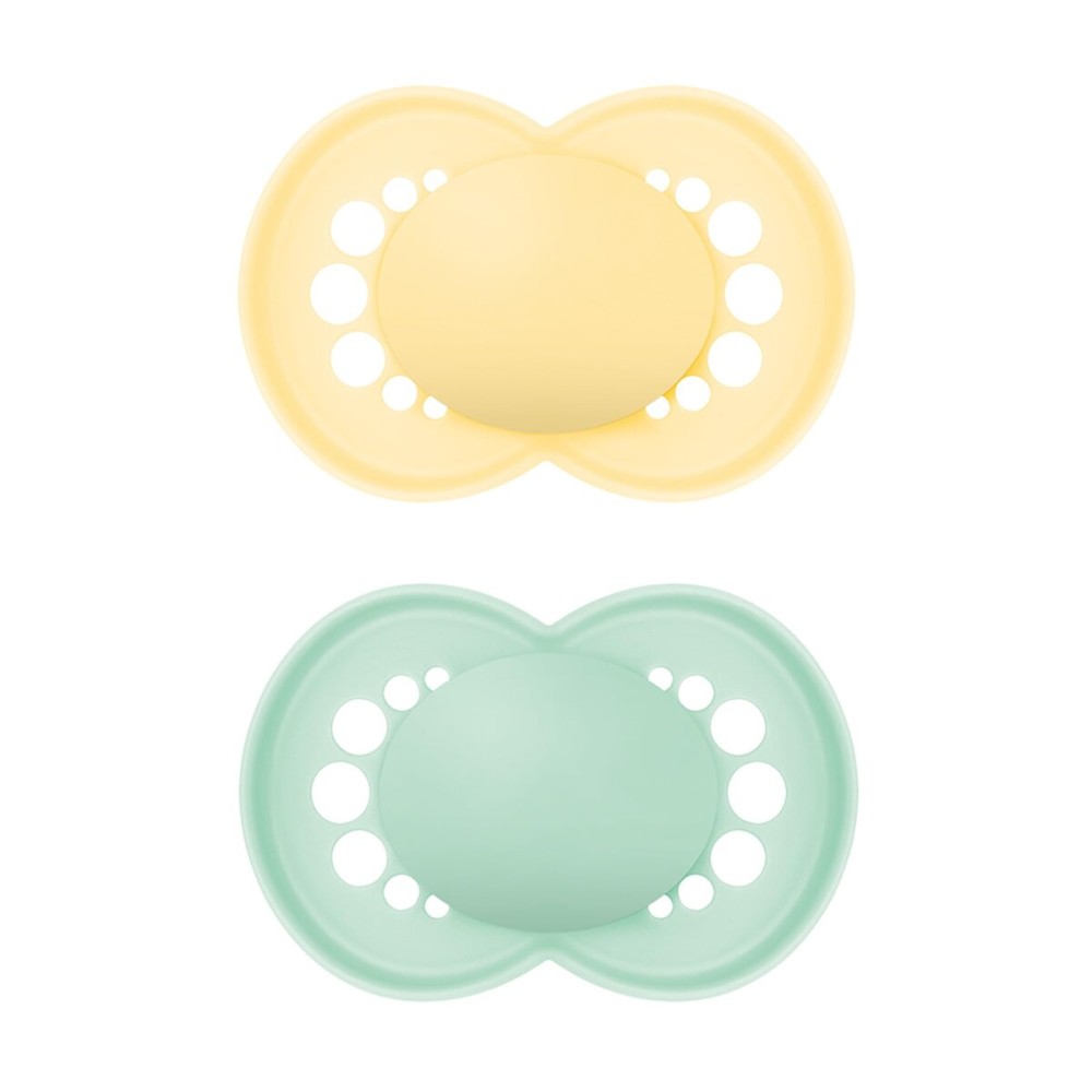 MAM Original Matte Baby Pacifiers, Binky for 16+ Months, BPA-Free Silicone Nipple, Easy to Clean, Best for Breastfed Babies, Developed with Medical Experts, 2 Count Binkies with Sterilizer Case