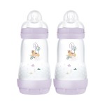 MAM Easy Start Anti-Colic Baby Bottle 9 oz, Medium Flow, Breastfeeding-Like Silicone Nipple Bottle, Reduces Colic, Gas, & Reflux, Easy-to-Clean, BPA-Free, Vented Baby Bottles for Newborns, 2+ Months