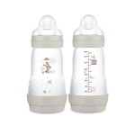 MAM Easy Start Anti-Colic Baby Bottle 9 oz, Medium Flow, Breastfeeding-Like Silicone Nipple Bottle, Reduces Colic, Gas, & Reflux, Easy-to-Clean, BPA-Free, Vented Baby Bottles for Newborns, 2+ Months
