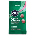 GU Energy Chews, Watermelon Energy Gummies with Electrolytes, Vegan, Gluten-Free, Kosher, Caffeine-Free, and Dairy-Free On-The-Go Energy for Any Workout, 12 Bags (24 Servings Total)