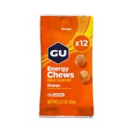 GU Energy Chews, Orange Energy Gummies with Electrolytes, Vegan, Gluten-Free, Kosher, Caffeine-Free, and Dairy-Free On-The-Go Energy for Any Workout, 12 Bags (24 Servings Total)